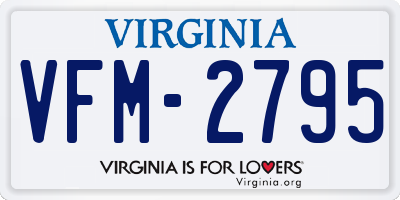 VA license plate VFM2795