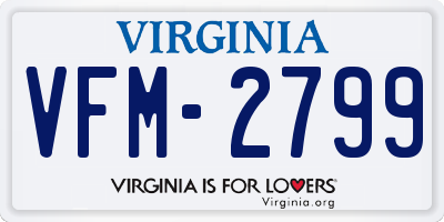 VA license plate VFM2799