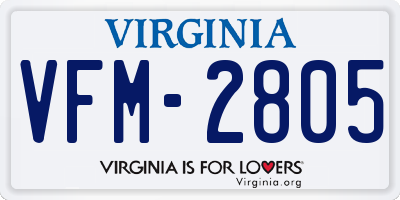 VA license plate VFM2805