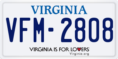 VA license plate VFM2808