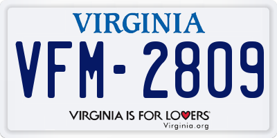VA license plate VFM2809