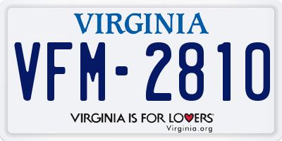 VA license plate VFM2810