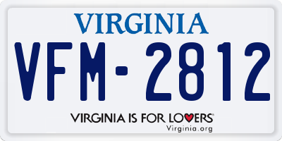 VA license plate VFM2812