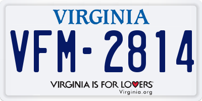 VA license plate VFM2814
