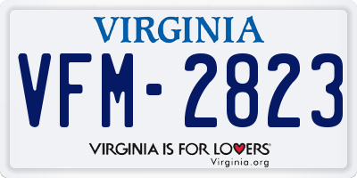 VA license plate VFM2823