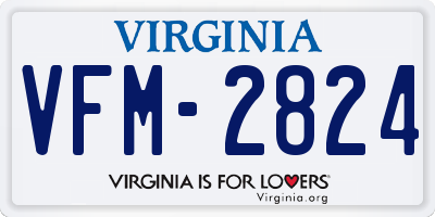 VA license plate VFM2824