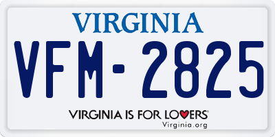 VA license plate VFM2825
