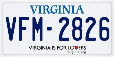 VA license plate VFM2826