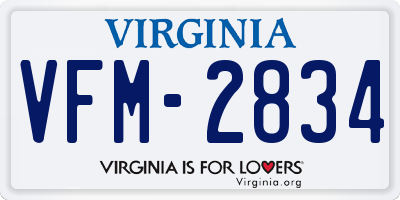 VA license plate VFM2834