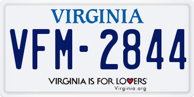 VA license plate VFM2844