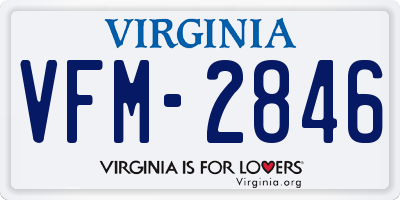 VA license plate VFM2846