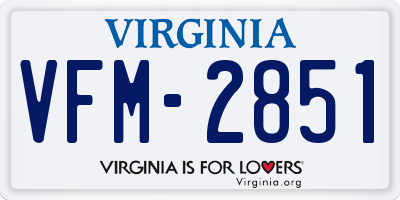 VA license plate VFM2851
