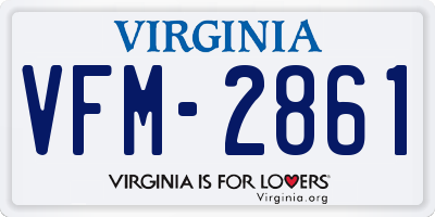 VA license plate VFM2861
