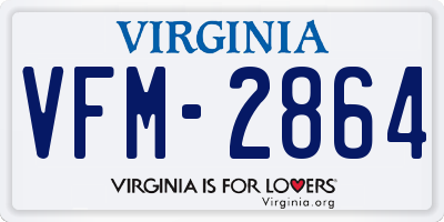 VA license plate VFM2864