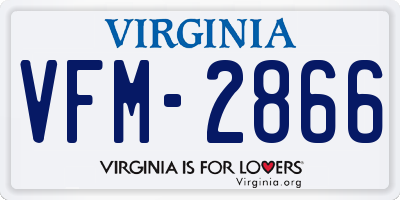 VA license plate VFM2866