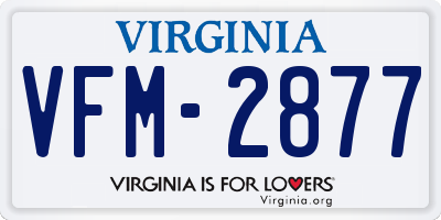VA license plate VFM2877