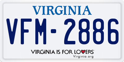 VA license plate VFM2886