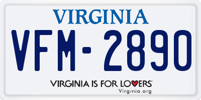 VA license plate VFM2890