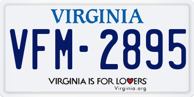 VA license plate VFM2895