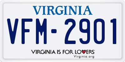 VA license plate VFM2901