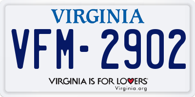 VA license plate VFM2902