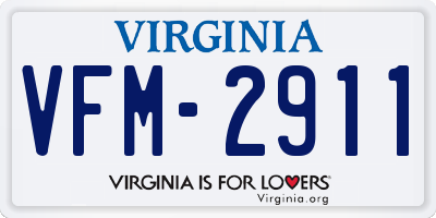 VA license plate VFM2911