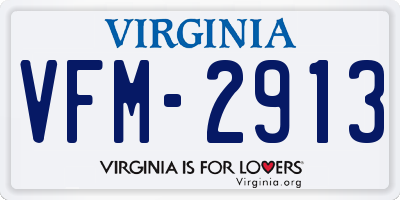 VA license plate VFM2913