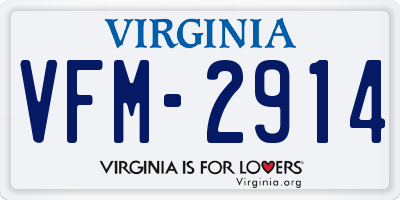 VA license plate VFM2914