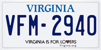 VA license plate VFM2940