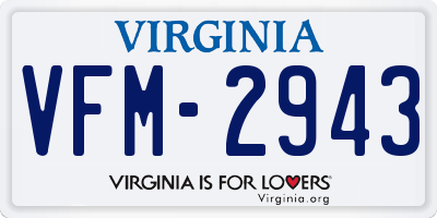 VA license plate VFM2943