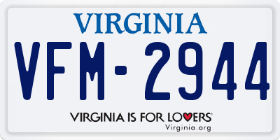 VA license plate VFM2944