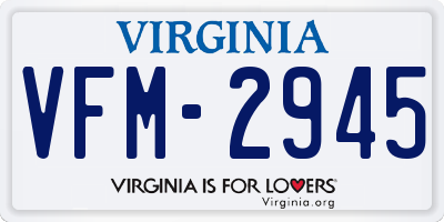 VA license plate VFM2945