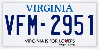 VA license plate VFM2951