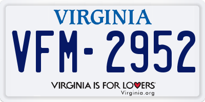 VA license plate VFM2952