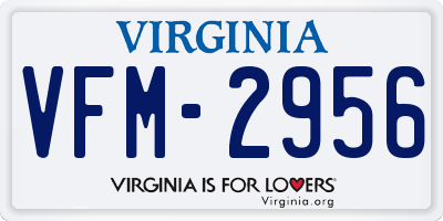 VA license plate VFM2956