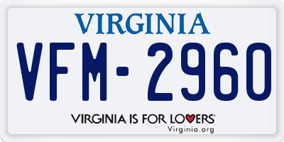 VA license plate VFM2960
