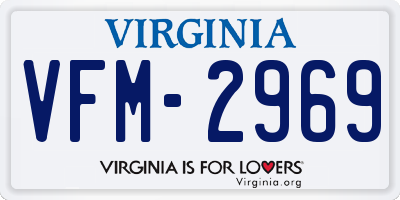 VA license plate VFM2969