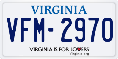 VA license plate VFM2970