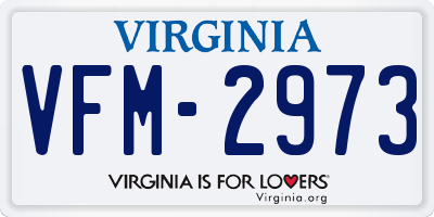 VA license plate VFM2973