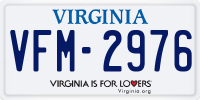 VA license plate VFM2976