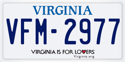 VA license plate VFM2977