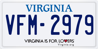 VA license plate VFM2979