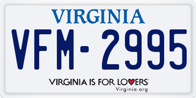 VA license plate VFM2995