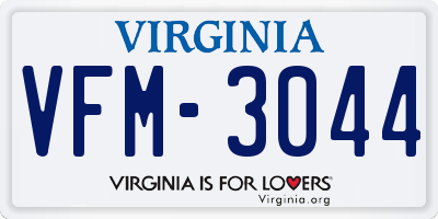 VA license plate VFM3044