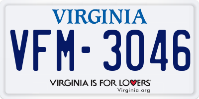 VA license plate VFM3046