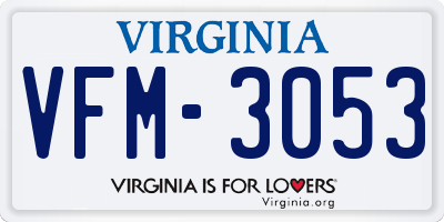 VA license plate VFM3053
