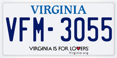 VA license plate VFM3055