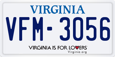 VA license plate VFM3056