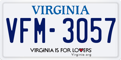 VA license plate VFM3057