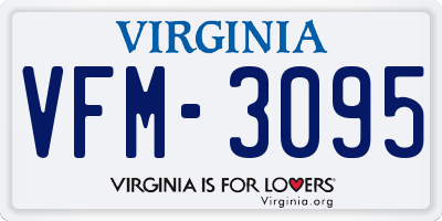 VA license plate VFM3095